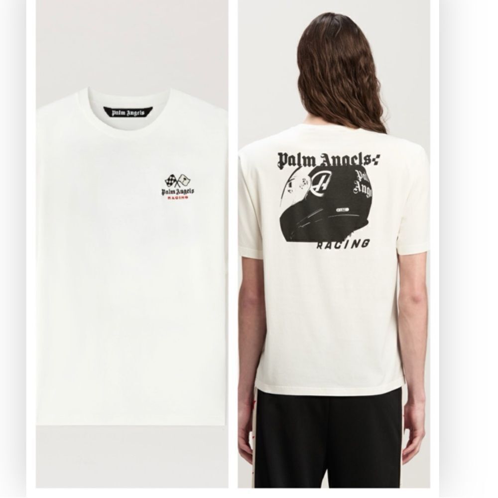 Palm Angels Racing graphic-print cotton T-shirt NWT Medium $ 510.00